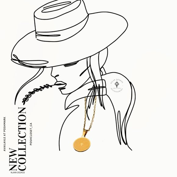 Cross Stainless Steel Pendant Gold Necklace - Picture 2 of 2